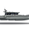 BS 850 XC Cross Cabin Shoreline Grey side view activity platforms down