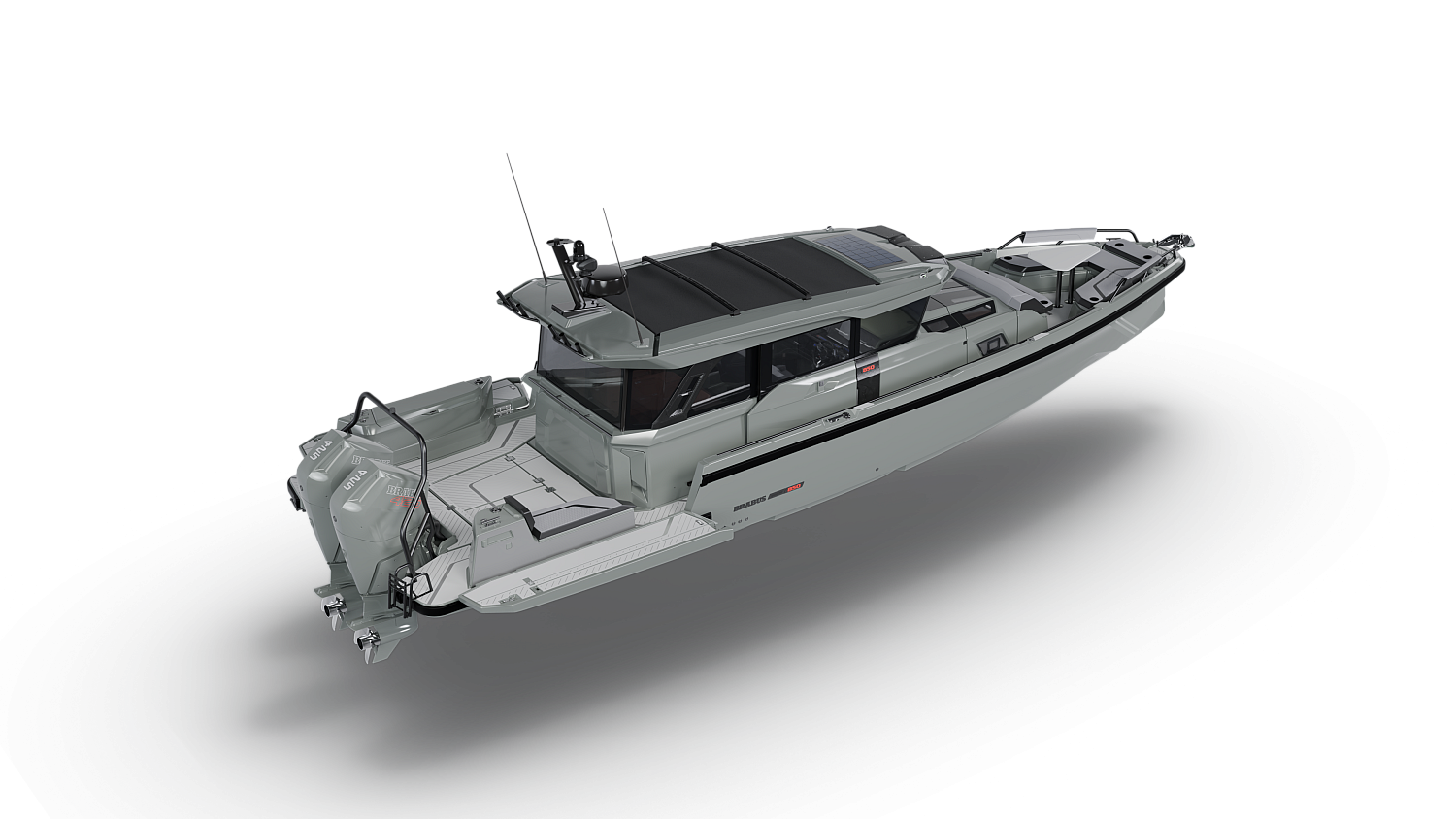 BS850 XC Cross Cabin Shoreline Grey open aft activity platforms down
