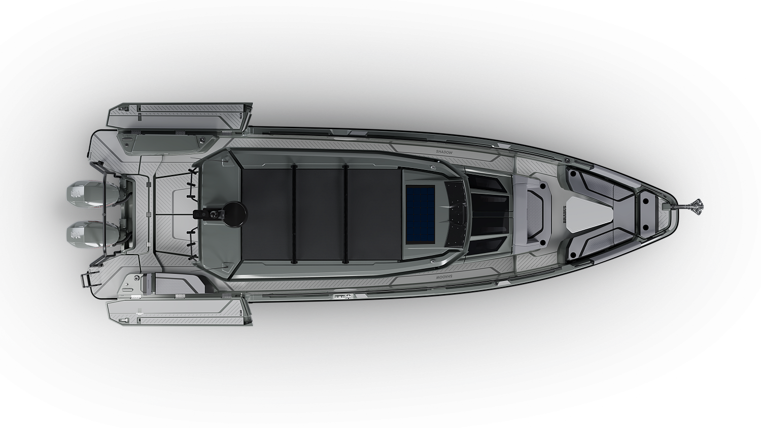 BS850 XC Cross Cabin Shoreline Grey top view activity platforms down