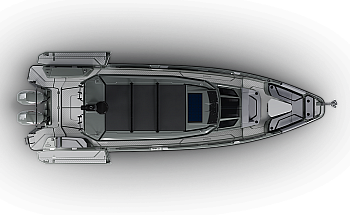 BS850 XC Cross Cabin Shoreline Grey top view activity platforms down